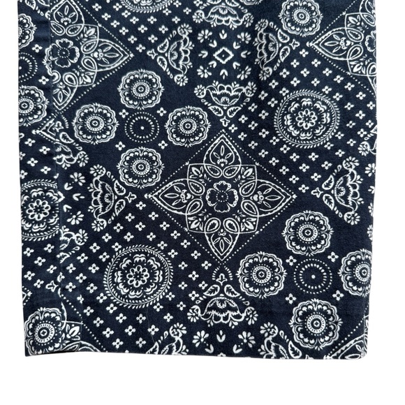 Talbots Womens Capri Pants Size 14 Navy White Paisley Stretch Office Patterned - Picture 8 of 8